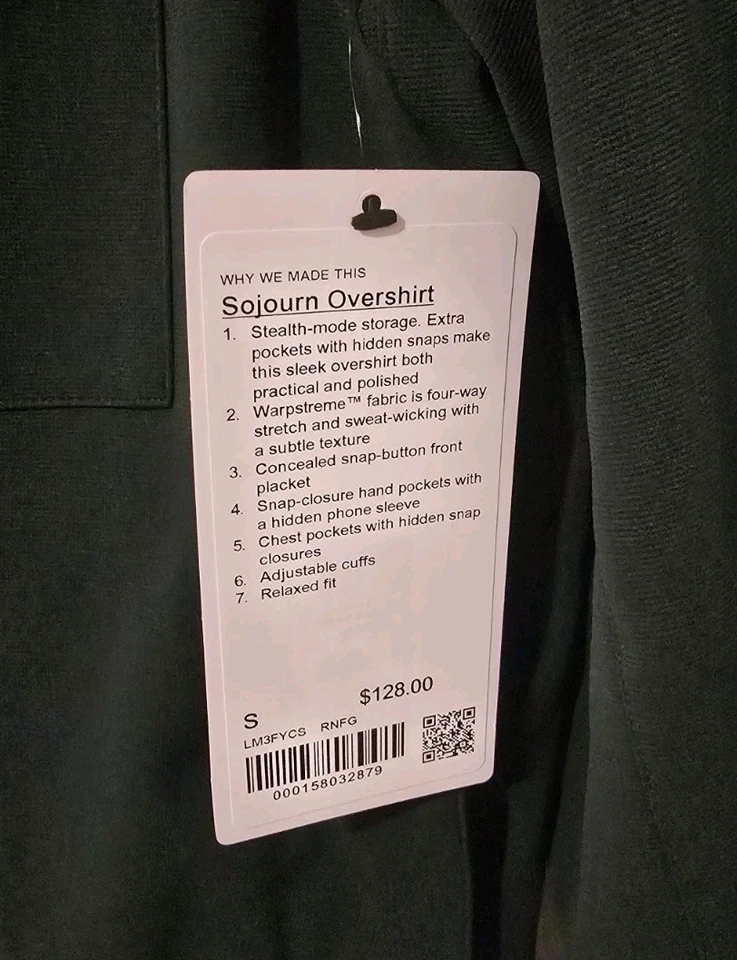 Lululemon Sojourn Overshirt Rainforest Green Sz S - Image 4 of 4