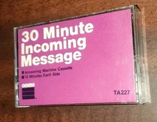 USED - Gemini 30 Minute Incoming Message Answering Machine Cassette 15 min Sides