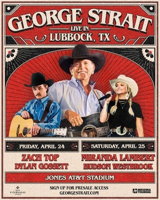 2 CLUB tickets - George Strait & Zach Top - Friday April 24 In