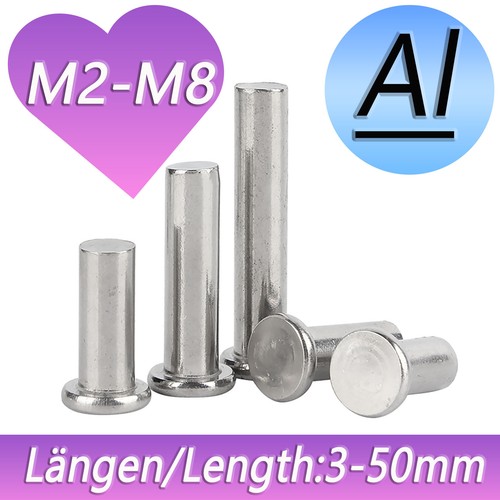 Aluminum Flat Head Thin Half Hollow Rivets Metric Sizes M2 M2.5 M3 M4 M5 M6