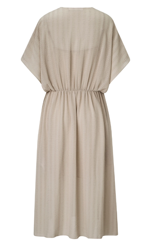 Samsoe Samsoe elegantes Kleid midi kurzarm Chiffon beige Größe M 38 NEU B221 - Bild 6 von 6