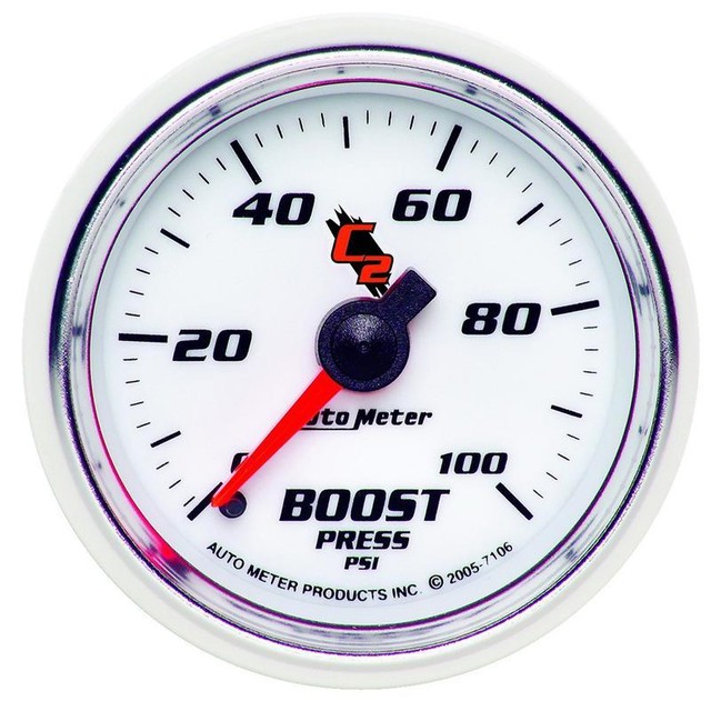 Auto Meter Boost Gauge 7106; C2 Boost 0 to 100 psi 21/16" Full Sweep