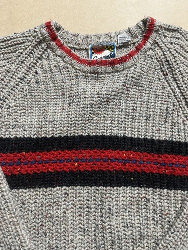 Vtg 90's Concrete Made for the Streets Skater Sweater Sz L Wool Blend Beige - 第 1/9 張圖片