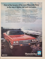 1972 Plymouth Fury Automobile Car Fights Rust Corrosion Ocean Waves Print Ad