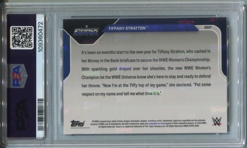 2025 Tiffany Stratton Topps Now WWE VARIATION SHORT PRINT SP #8SP PSA 10 GEM MT - Picture 2 of 2