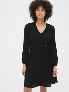 side button wrap dress