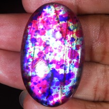 Labradorite Gemstone 77.40 CT 24x39x8 mm Multi Fire Labradorite Oval Cabochon