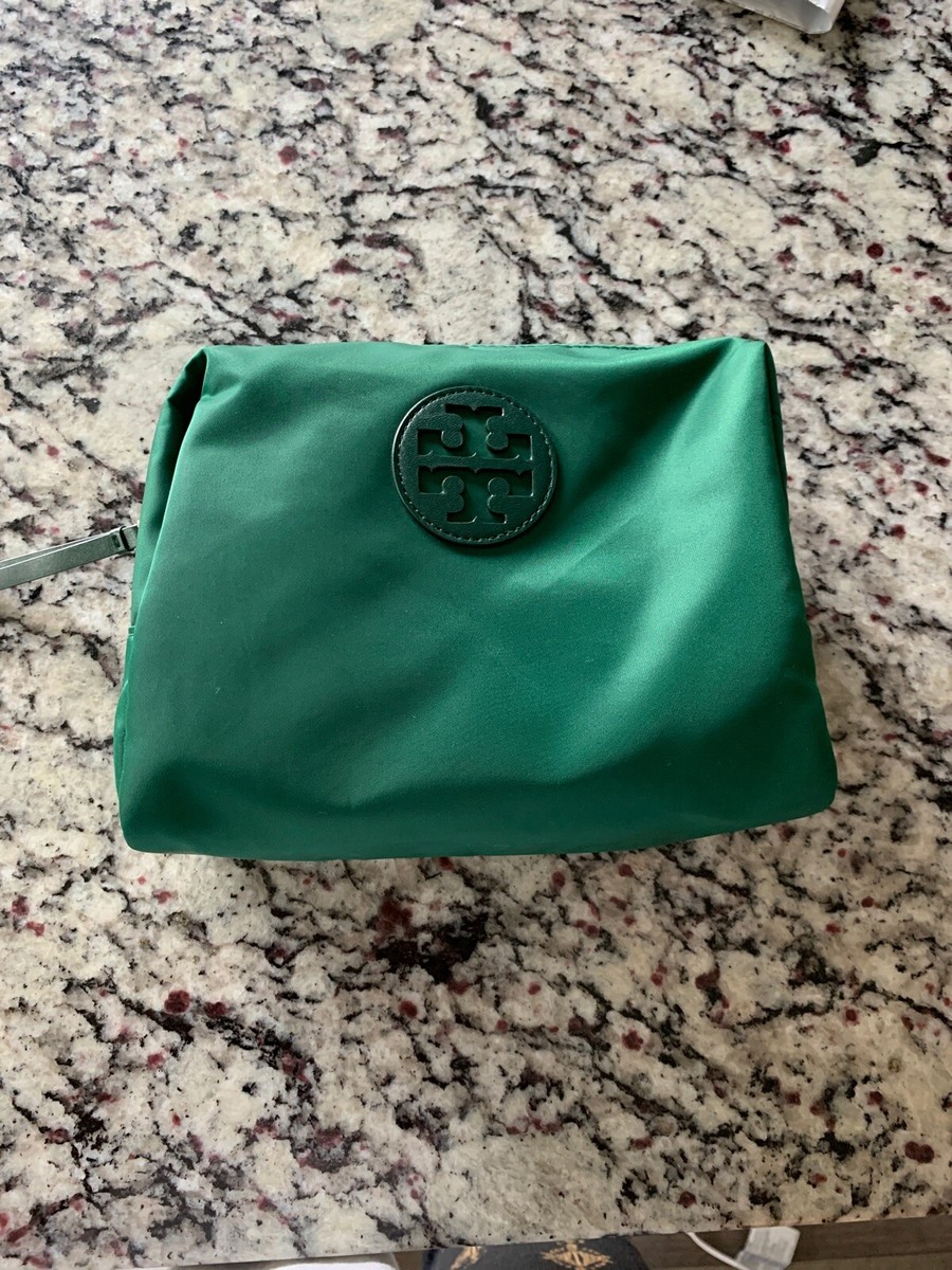 Tory Burch Solid Nylon Brigitte Cosmetic Case Norwood Green