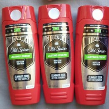 3 Bottles Old Spice - LASTING LEGEND - Deep Clean Body Wash 16 oz Ea Men's