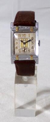 Art Deco Hall Watch Men s 2-Tone 1930