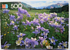 Vintage MB San Juan Mountains CO Puzzle 500PCS Columbine Flowers Jigsaw New