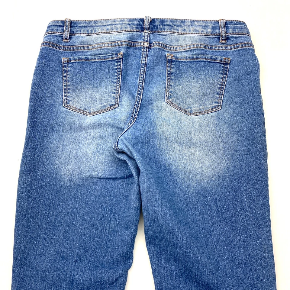 Pantalones de mezclilla Arizona Pull On Jegging cintura ajustable niñas talla 18,5 azul medio Foto 3 de 4