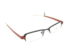 Face A Face LIGNE 4 9120 Brown Orange Half Rimless Eyeglasses 50-19 France NEW