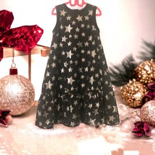 SLICE Silver Sparkly Star Pattern Sleeveless Girl Dress Made in Canada Sz 11/12