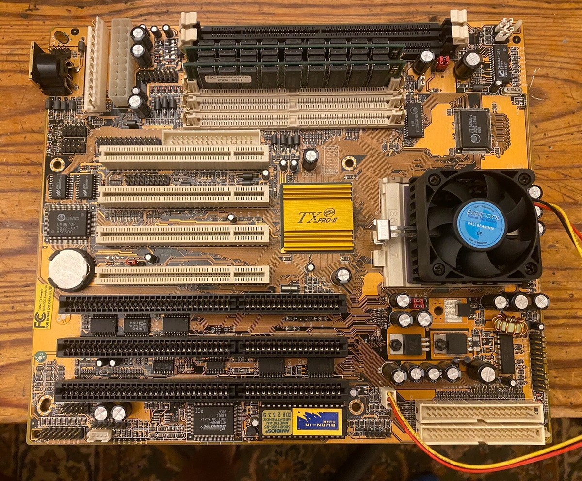 PCChips M571 Socket Motherboard with RAM, NIC CPU (IBM