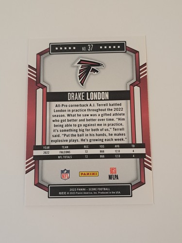 Drake London 2023 Score football Orange parallel #37 Atlanta Falcons - Picture 2 of 6