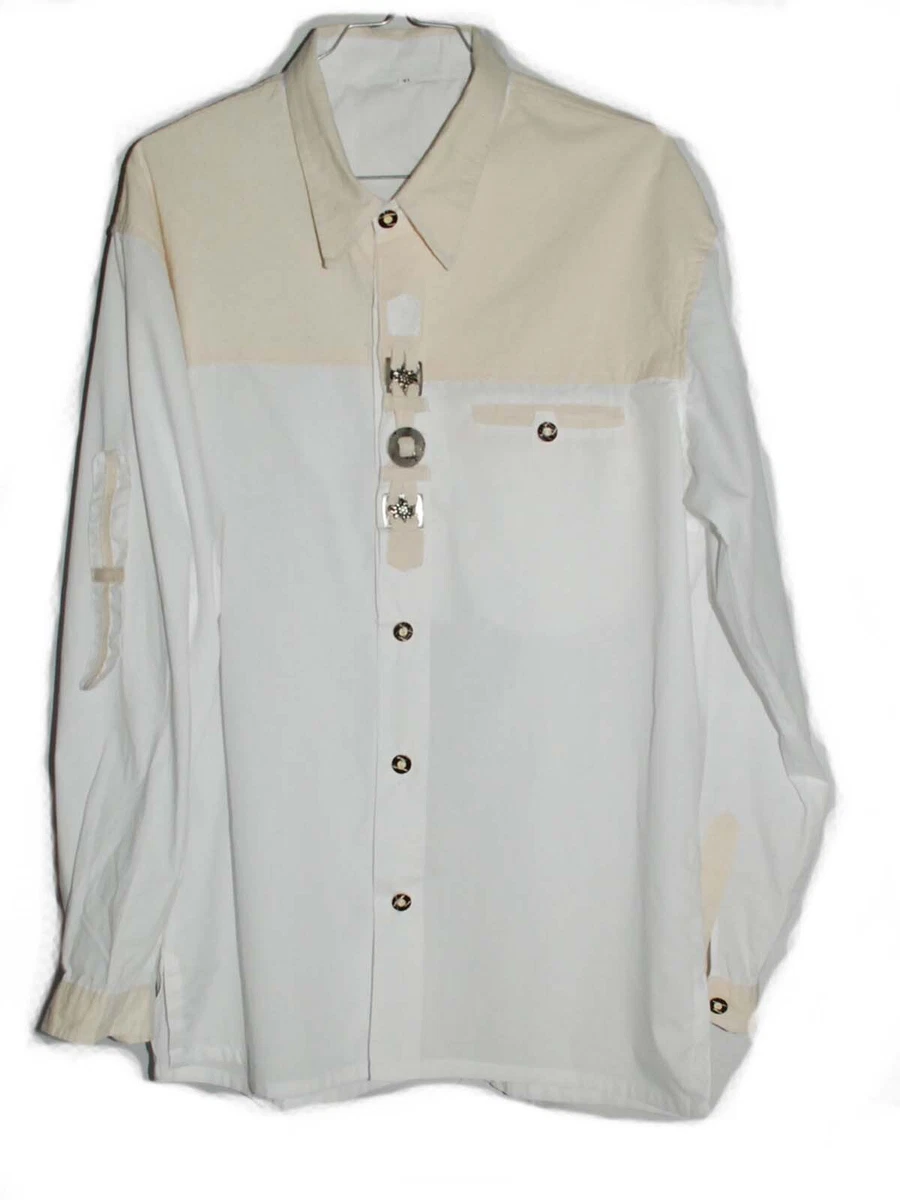German Wear Camicia Trachten Uomo – A Quadri Classica, Maniche Lunghe, Misto Cotone, Ricamo Stella Alpina, Colori Blu, Rosso, Verde
