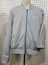 Girls Kids Under Armour Full Zipper Jacket NEW Long Sleeve Gray Large