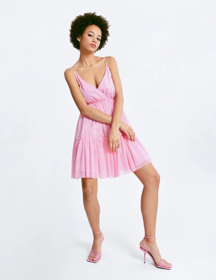Molly Bracken Robe Courte Rose Flou EL953AP Robe En Tulle Molly Bracken NEUVE - Photo 3/4