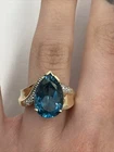 2.30Ct Pear Cut Lab-Created Topaz & Diamond Wedding Ring 14k Yellow Gold Plated