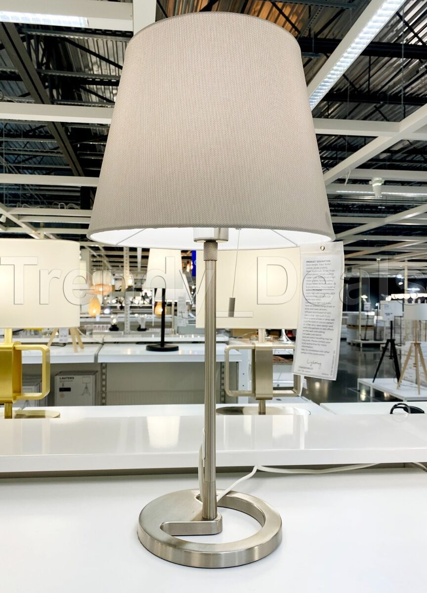 Ikea NYFORS Table Lamp, Adjustable Height, Nickel Plated/White - NEW Ikea NYFORS Table Lamp, Adjustable Height, Nickel Plated/White - NEW