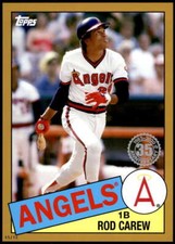 Rod Carew 2020 Topps 1985 35th Anniversary 5x7 Gold #85-23 5/10 Angels