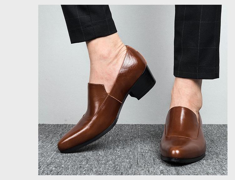 SAOLA Scarpe da sposa uomo inglesi a punta tacco a blocco 5 cm business slip on nuove