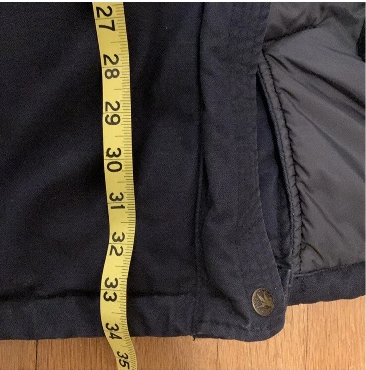 Spiewak & Sons McElroy Thinsulate Parka Coat Faux Fur Trim Hood Navy *Large* - Image 2 of 4