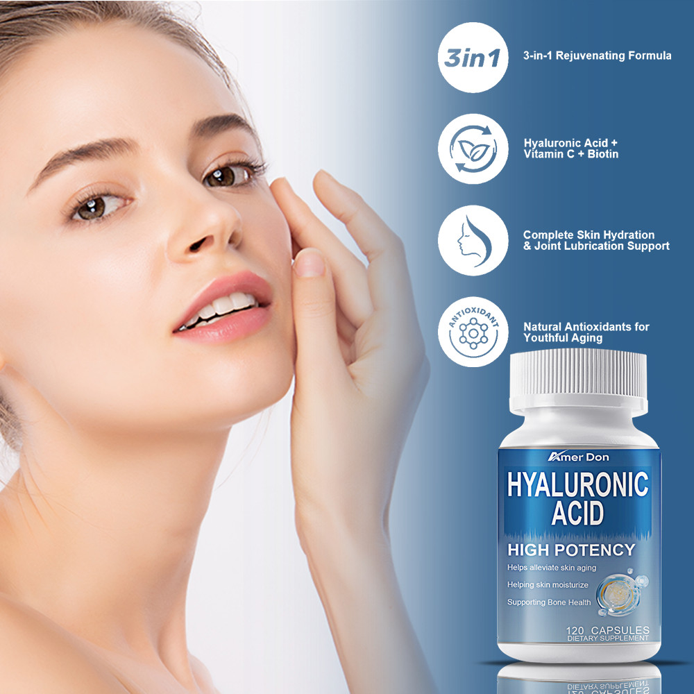 Hyaluronic Acid Capsules | 850 mg | 120 Capsules | Non-GMO |Gluten-Free