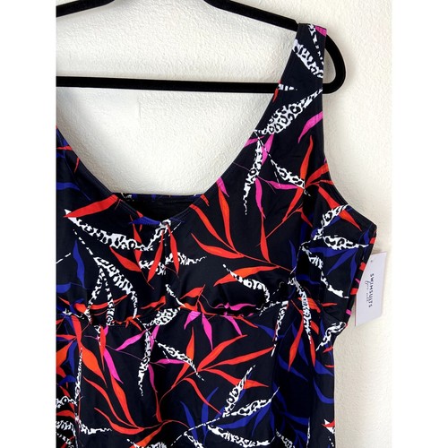 SwimSuits for all women's plus 30 black red blue v-neck tankini swim top NWT - Picture 3 of 7