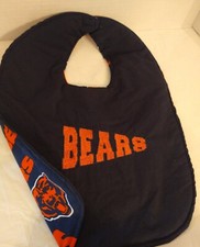 NEW NFL Football Chicago Bears Reversible Baby Bib OS Blue Orange Team Logo
