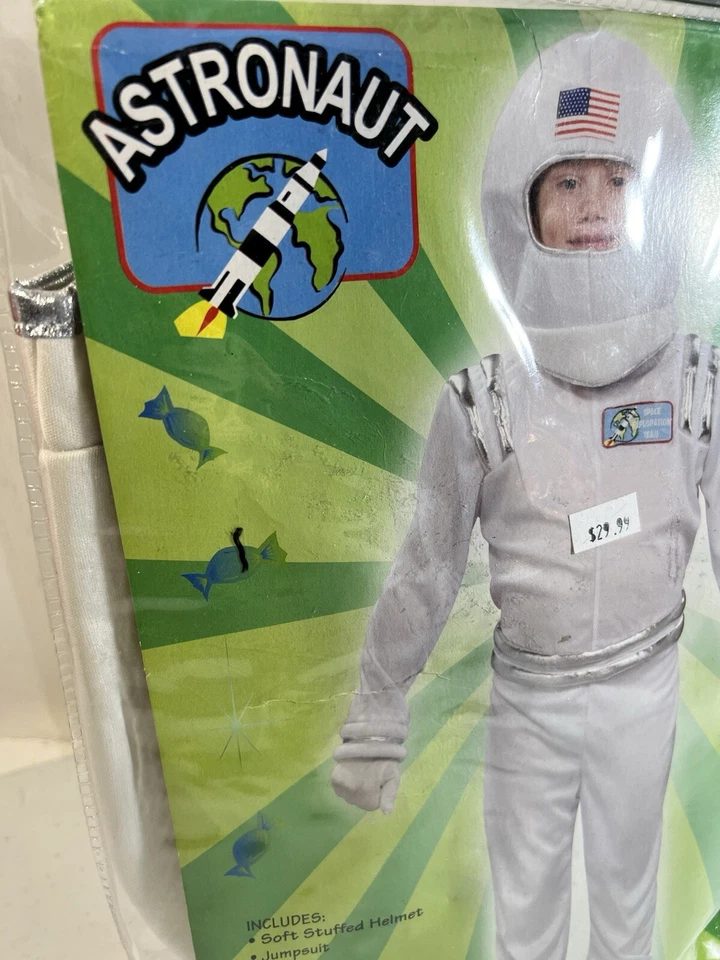 Astronaut Space Suit White NASA Cosplay Child Kids Costume Small 4-6 - Image 2 of 4