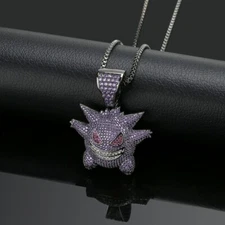  Pokemon Gengar Purple Necklace - Great Gift - Rhinestone