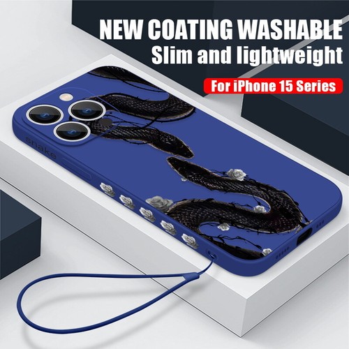 Snake Printed Silicone Case For iPhone 15 14 Pro Max 13 12 11 ShockProof Cover - Picture 18 of 22