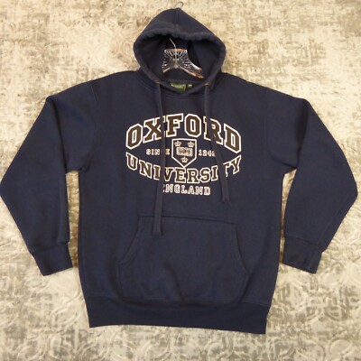 Oxford University Hoodie Adult Small Navy Blue Hooded Sweatshirt Drawstring 