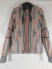 Lululemon Women's Pink, Grey  Blue Lighweight Hooded Rain Running Jacket 6