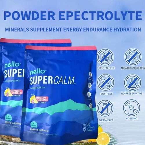 Supercalm Drink Mix - Lemon Lime and Raspberry Lemonade Ashwagandha KS M R6 H3T8 - Picture 2 of 11