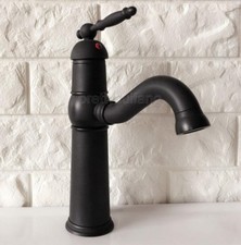 Black oil Antique Brass Swivel Bathroom Sink Faucet Mixer Basin Tap Pnf365