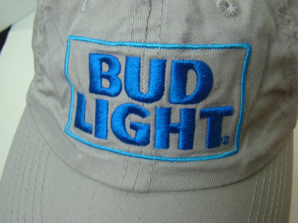 Bud Light Budweiser Beer Logo Gray Snapback Hat Adjustable Cap One Size