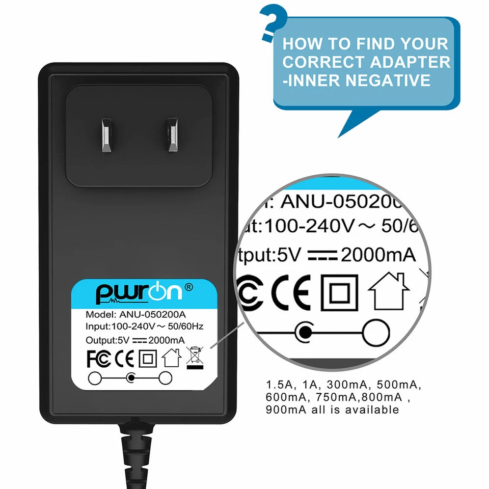 PwrON 5V2A AC Adapter Charger for Archos Arnova Tablet 10B-G3 AN10BG3 Power Cord - Image 3 of 4
