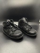 NIKE AIR JORDAN 1 MID BT TODDLER TRIPLE BLACK 640735-030 USA 7c