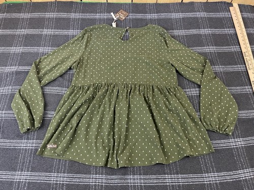 Matilda Jane Tunic Top Blouse Pin Dot Long Sleeve Green Stretch Women's XL NWT - Picture 11 of 15