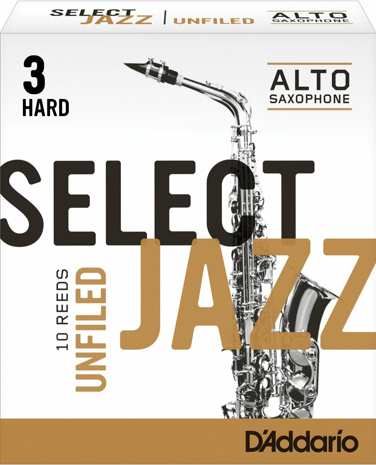 Язычки для альт-саксофона Daddario Select Jazz Unfiled Eb 10-каратной жесткости 3