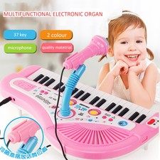 Kids 37-Key Electronic Piano Keyboard Toy w/ Microphone Educational Music Gift