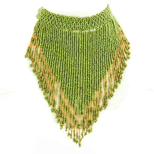 Choose color, Bohemian Glass Seed Beads Fringe Bib Choker Chandelier Necklace - Picture 7 of 24