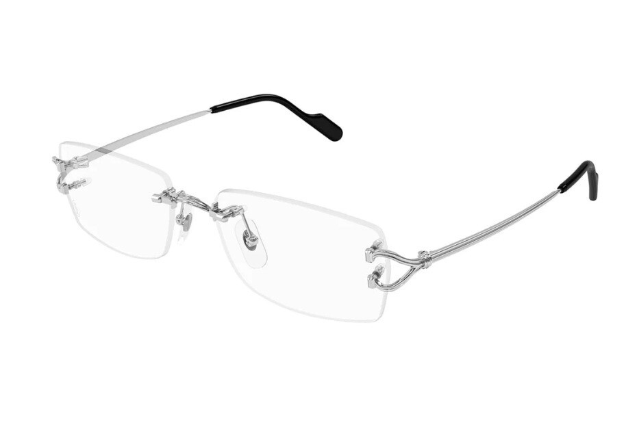 NEW CARTIER CT0563O 002 SILVER TRANSPARENT AUTHENTIC SUNGLASSES