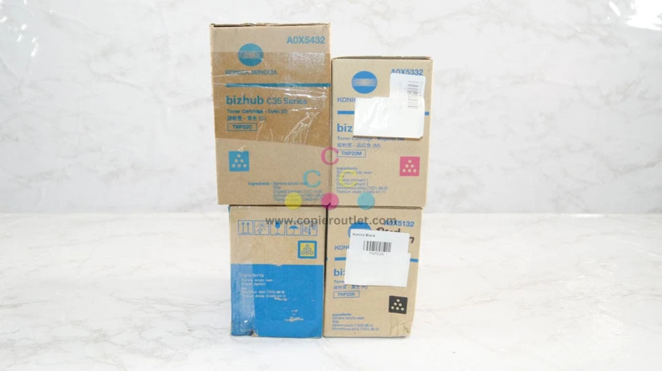 4 Cosmetic OEM Konica Minolta Bizhub C35,C35P TNP22 CMYK Series Same Day Ship! - Image 3 of 4
