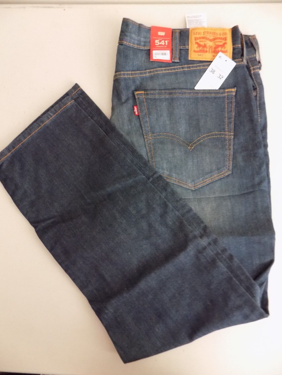 ロゴ入りデニム NEW Levis Jeans 541 Athletic Fit Stretch Dark Blue Denim 38 x 32