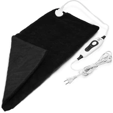 iReliev Plush Ultra-Soft Heating Pad, 24" x 12", Black, Temporary Pain Relief