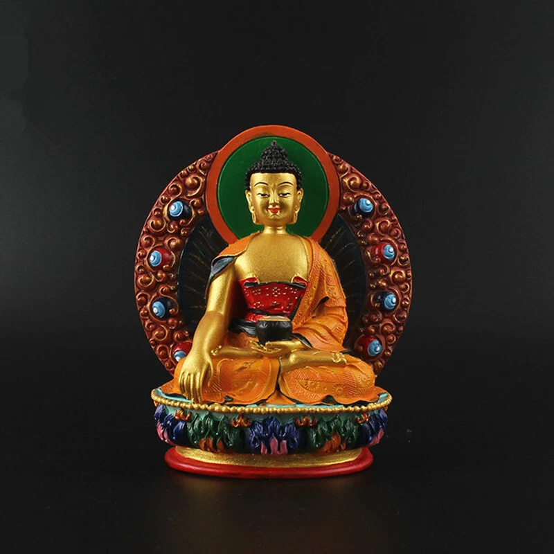 4.53 Sakyamuni Resin Buddha Figurine Tibetan Treasure Figure Buddha Statue Gift - Picture 1 of 12
